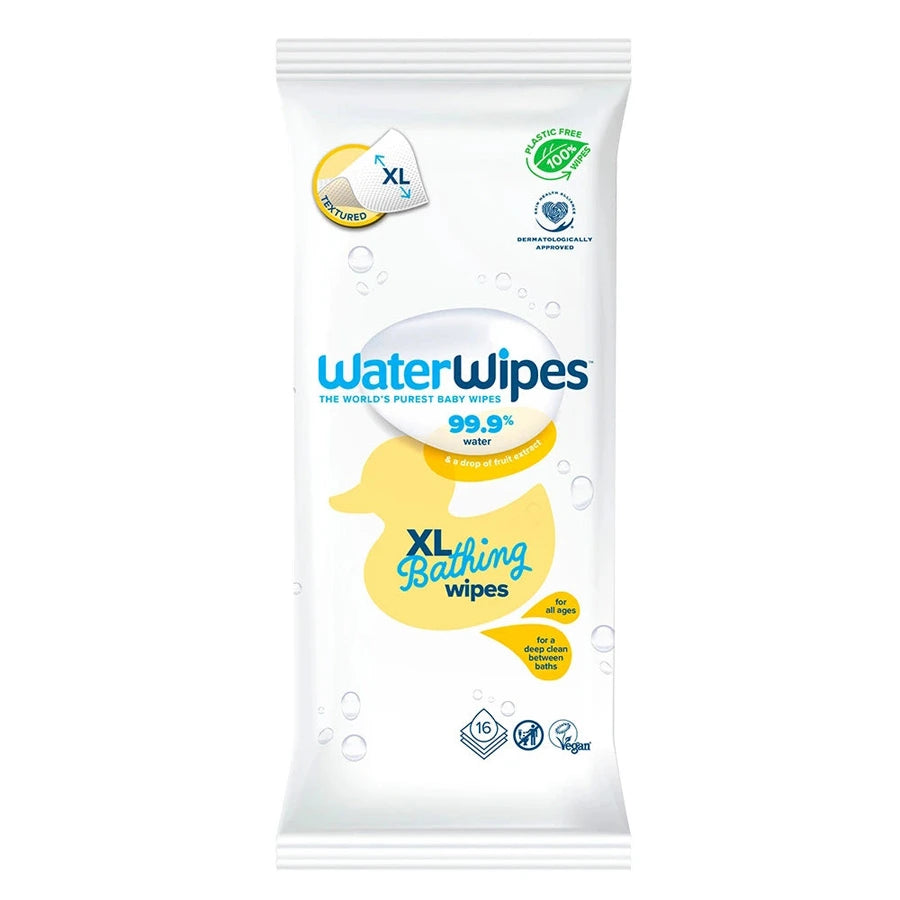 مناديل الاستحمام الحساسة من WaterWipes للأنف والأصابع، 16 قطعة مناديل الاستحمام الحساسة من WaterWipes للأنف والأصابع، 16 قطعة