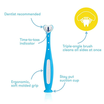 Frida Baby Triple-Angle Toothhugger Training Toothbrush For Toddler (Blue)