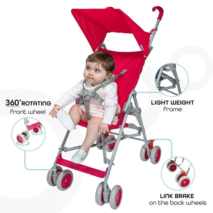 Moon - Jet-Light Weight/Compact Fold Buggy Stroller (Red)