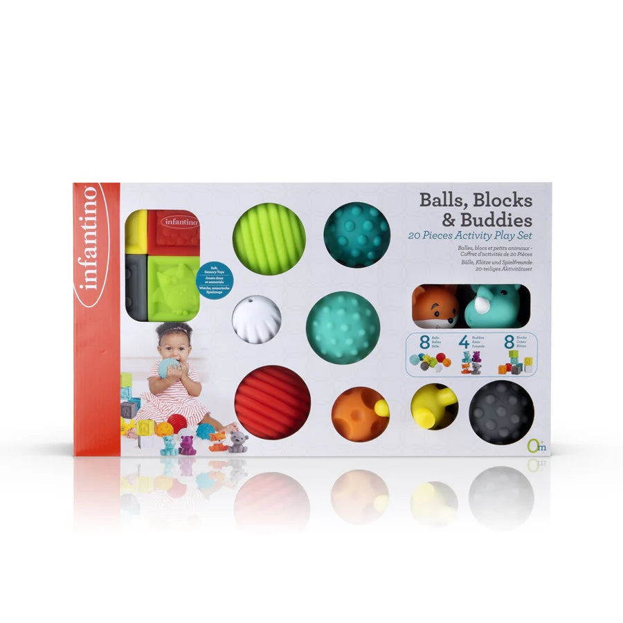 Infantino - Balls, Blocks & Buddies 20 Pieces Activity Play Set