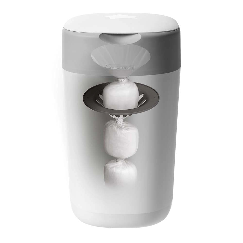Tommee Tippee Twist And Click Advanced Nappy Bin W/ 1 Refill Cassette (White)