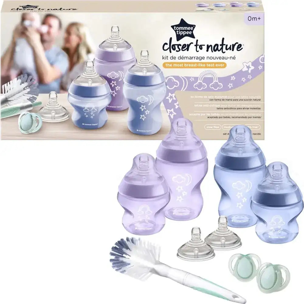 Tommee Tippee Set of Closer To Nature Baby Bottles Feeding Set (Purple)