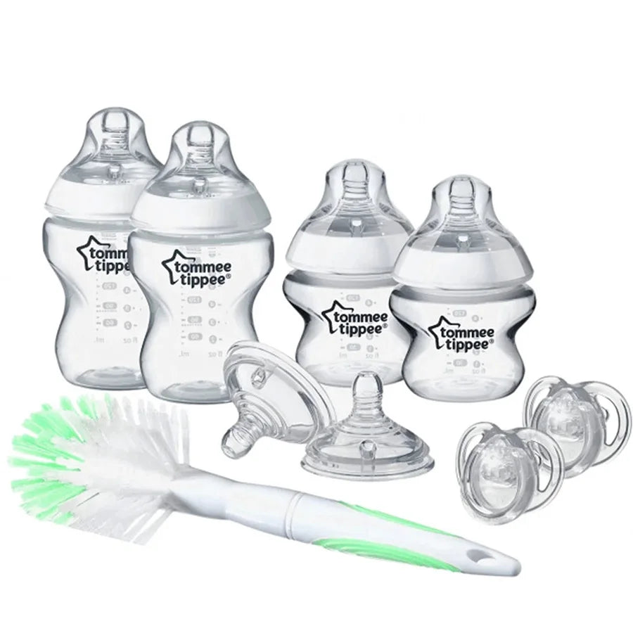 Tommee Tippee Closer to Nature Feeding Bottle Kit, Starter Set (Clear)