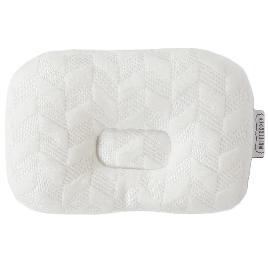 White & Grey - Bamboo Cushioned Baby Pillow - Arrow