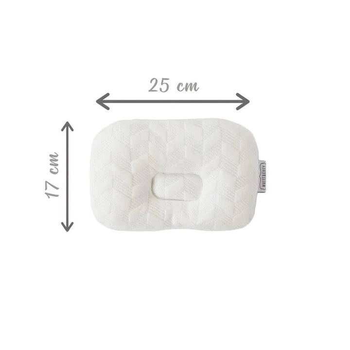 White & Grey - Bamboo Cushioned Baby Pillow - Arrow