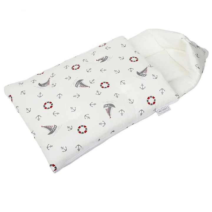 White & Grey - Baby Sleeping Bag - Boat