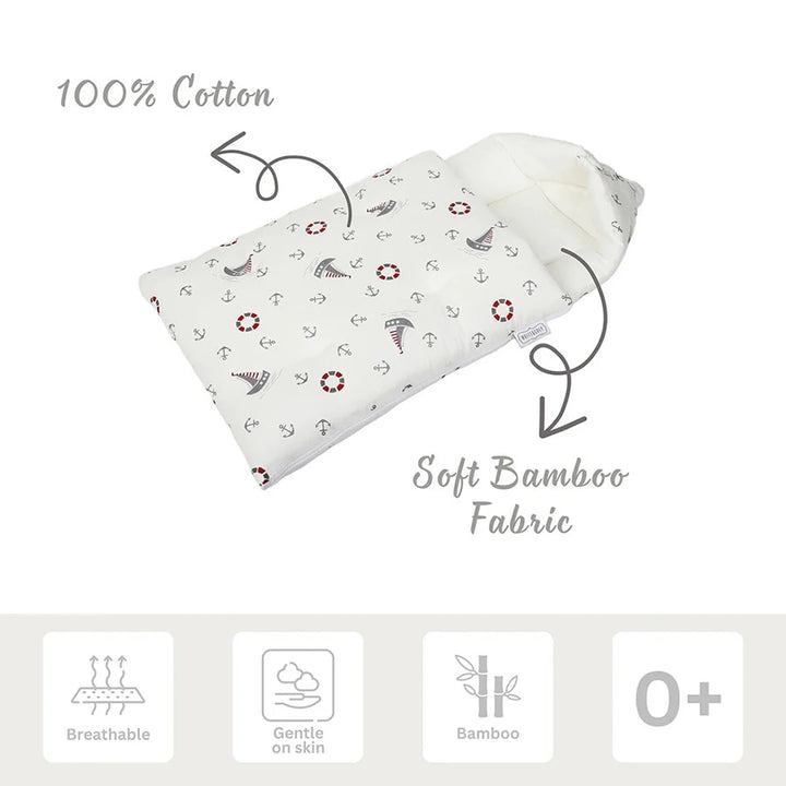 White & Grey - Baby Sleeping Bag - Boat