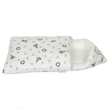 White & Grey - Baby Sleeping Bag - Boat