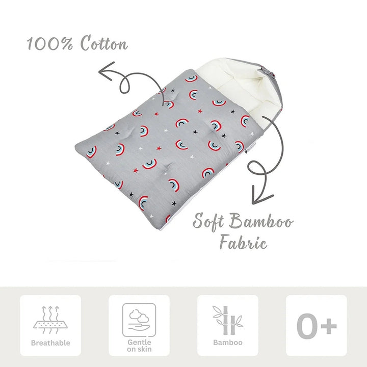 White & Grey - Baby Sleeping Bag - Rainbow