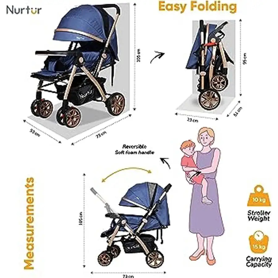 Nurtur Wilder Travel Stroller (Blue)