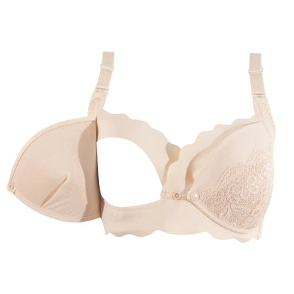 Okus Elegant Seamless Maternity & Nursing Bra - (Beige)
