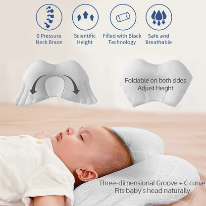 Sunveno Infant Head Shaper Wings Pillow (White)
