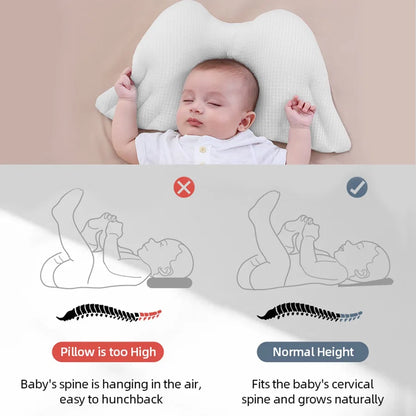 Sunveno Infant Head Shaper Wings Pillow (White)
