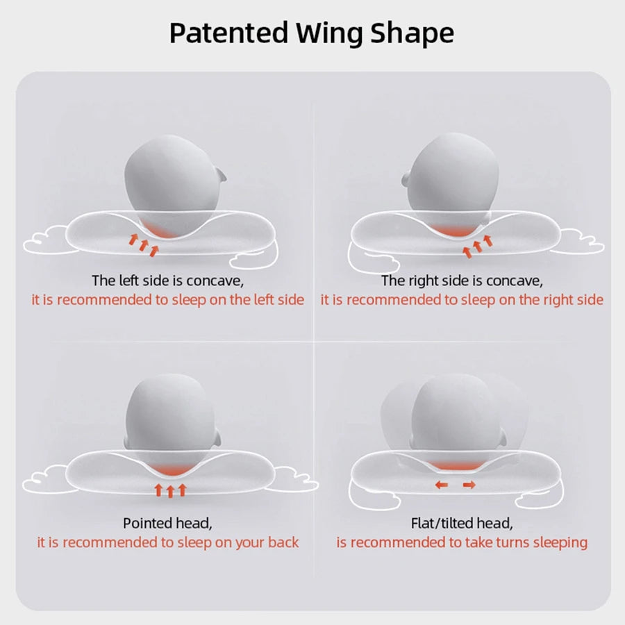 Sunveno Infant Head Shaper Wings Pillow (White)