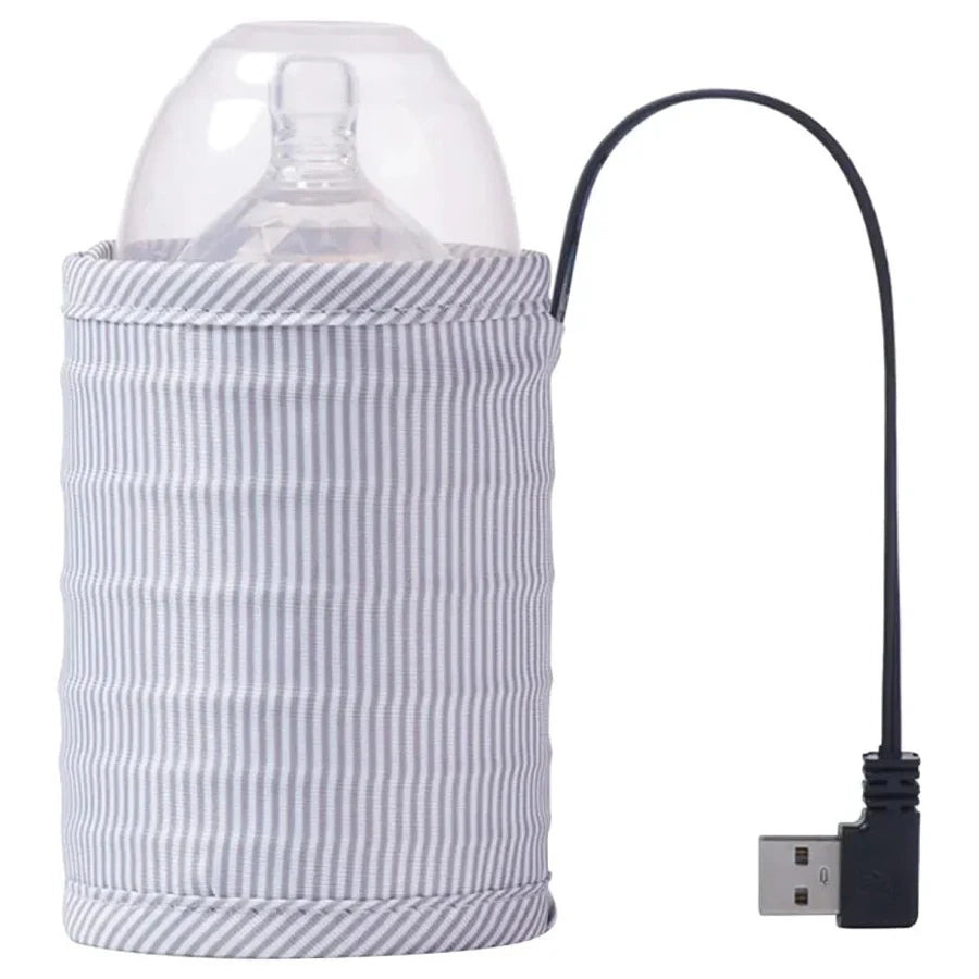 جهاز تسخين رضاعات الحليب للسفر يعمل بمنفذ USB من سانفينو، رمادي