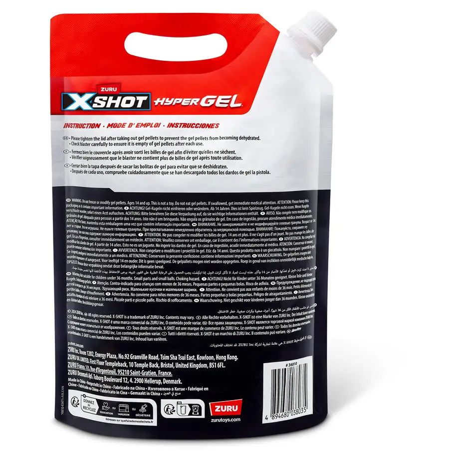 ZURU Xshot Hyper Gel Gellet Refill (3000Pcs) Series 1 Foil Bag (6Pcs)
