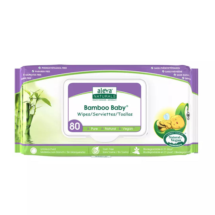 Aleva Naturals Bamboo Baby Wipes - 80Pcs