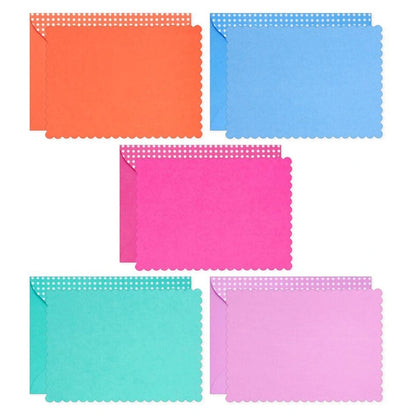 Hallmark Scalloped Edge Assorted Blank Flat Note Cards in Caddy (Pack of 40)