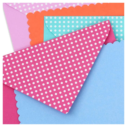 Hallmark Scalloped Edge Assorted Blank Flat Note Cards in Caddy (Pack of 40)