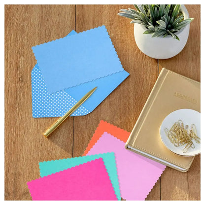 Hallmark Scalloped Edge Assorted Blank Flat Note Cards in Caddy (Pack of 40)