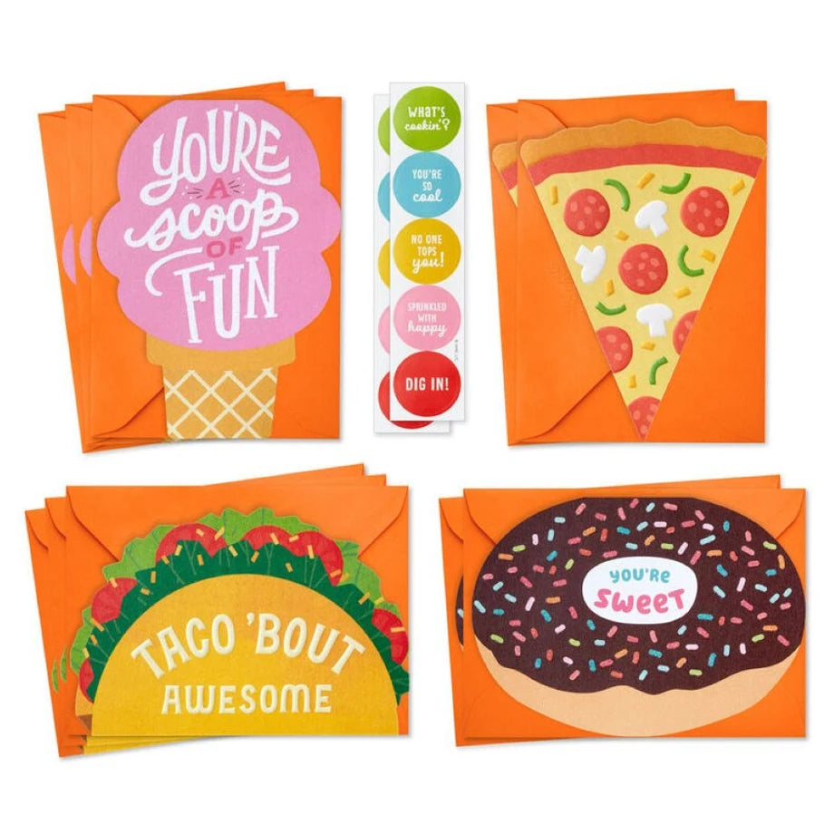 Hallmark Favorite Foods Assorted Blank Notes with Stickers (Pack of 10)