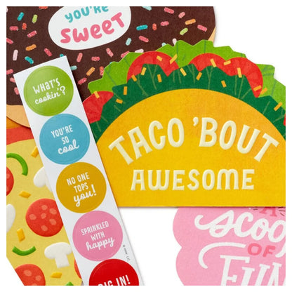 Hallmark Favorite Foods Assorted Blank Notes with Stickers (Pack of 10)