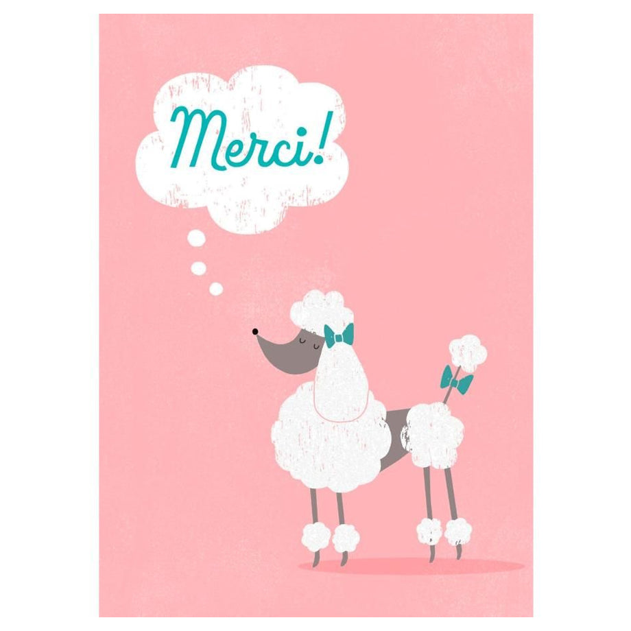 Hallmark Merci Poodle Blank Note Card