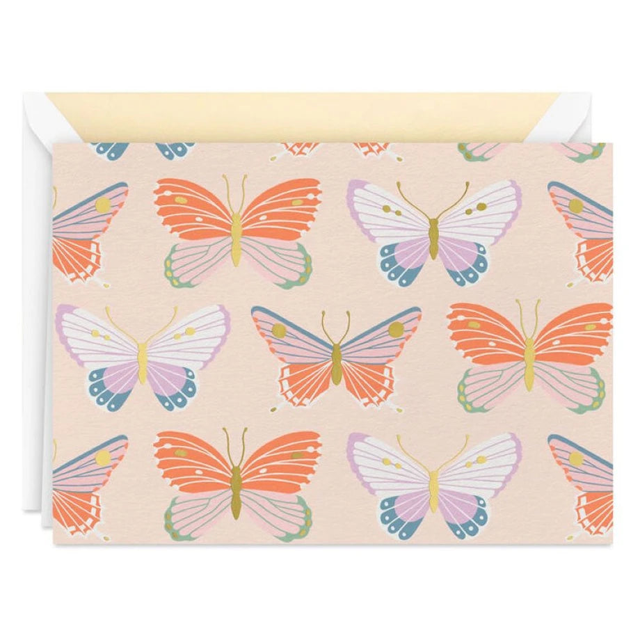 Hallmark Butterfly Pattern Blank Note Cards (Pack of 10)