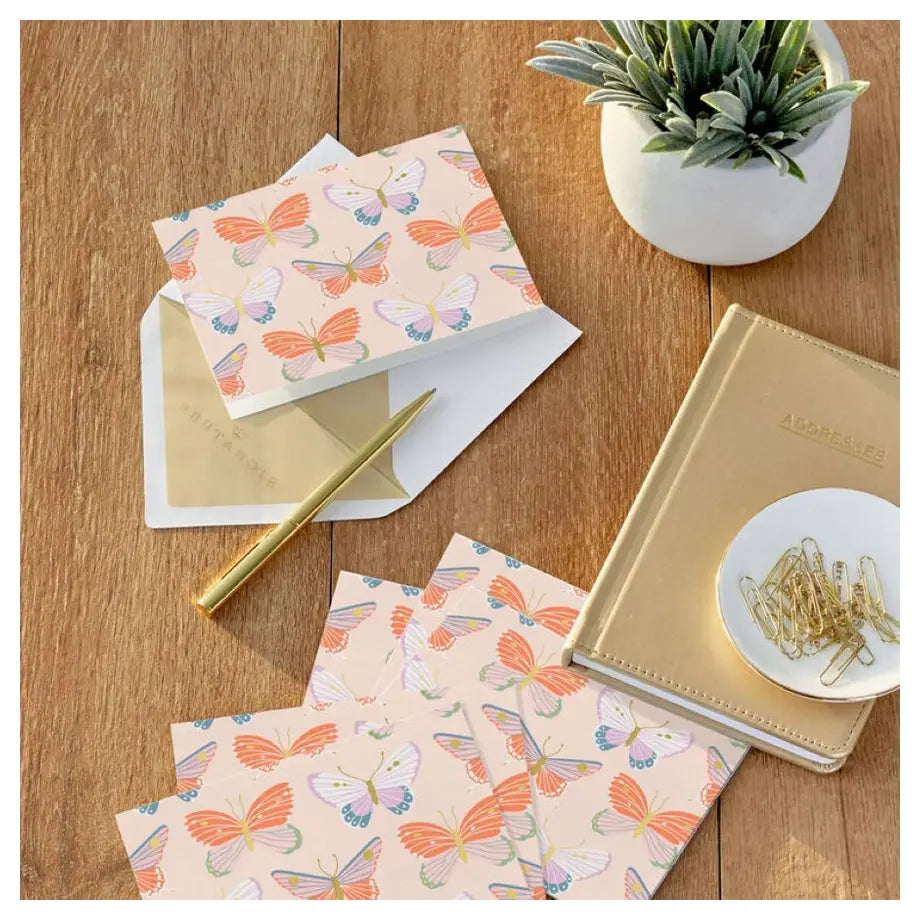 Hallmark Butterfly Pattern Blank Note Cards (Pack of 10)