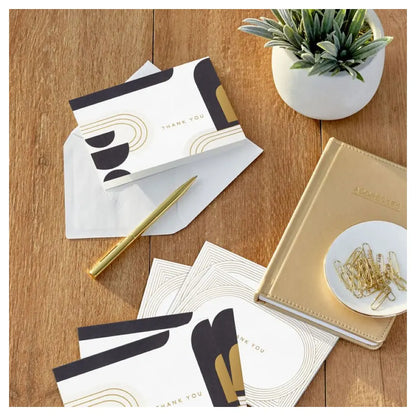 Hallmark Gold and Black Mod Ovals Assorted Thank-You Notes(Pack of 50)