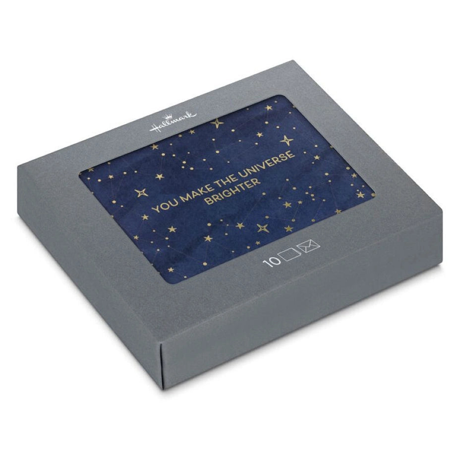 Hallmark Starry Blue “You Make the Universe Brighter” Thank-You Notes (Pack of 10)