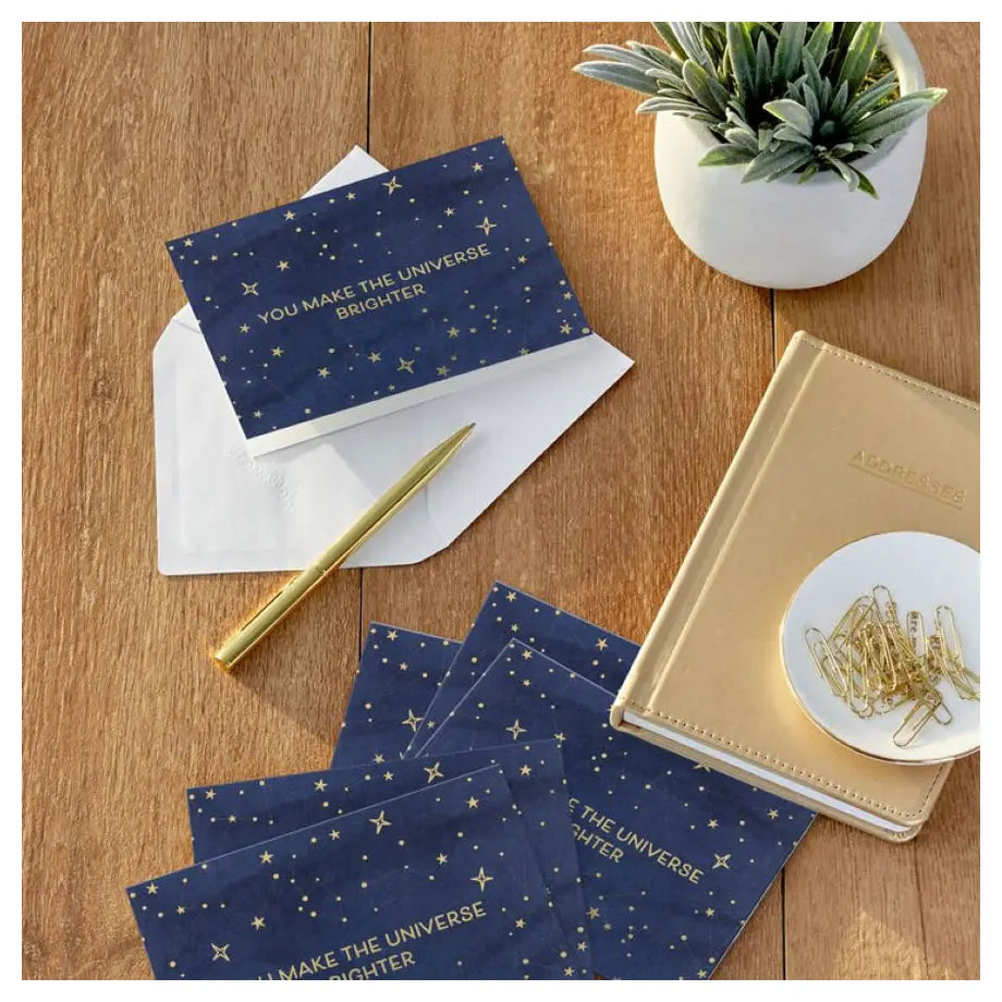 Hallmark Starry Blue “You Make the Universe Brighter” Thank-You Notes (Pack of 10)