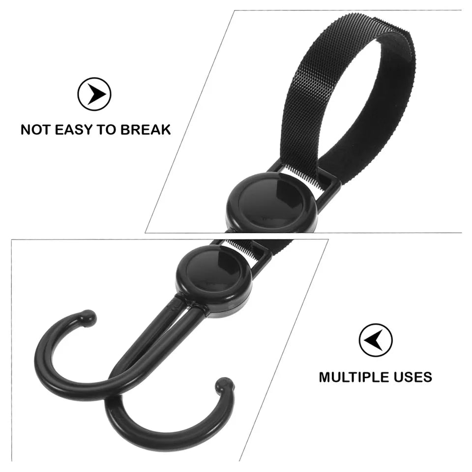 Sunveno 360° Universal Multipurpose Stroller Hook Pack of 2 (Black)