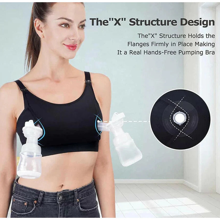 Momcozy Hands-Free Pumping Bra-Small (Black)