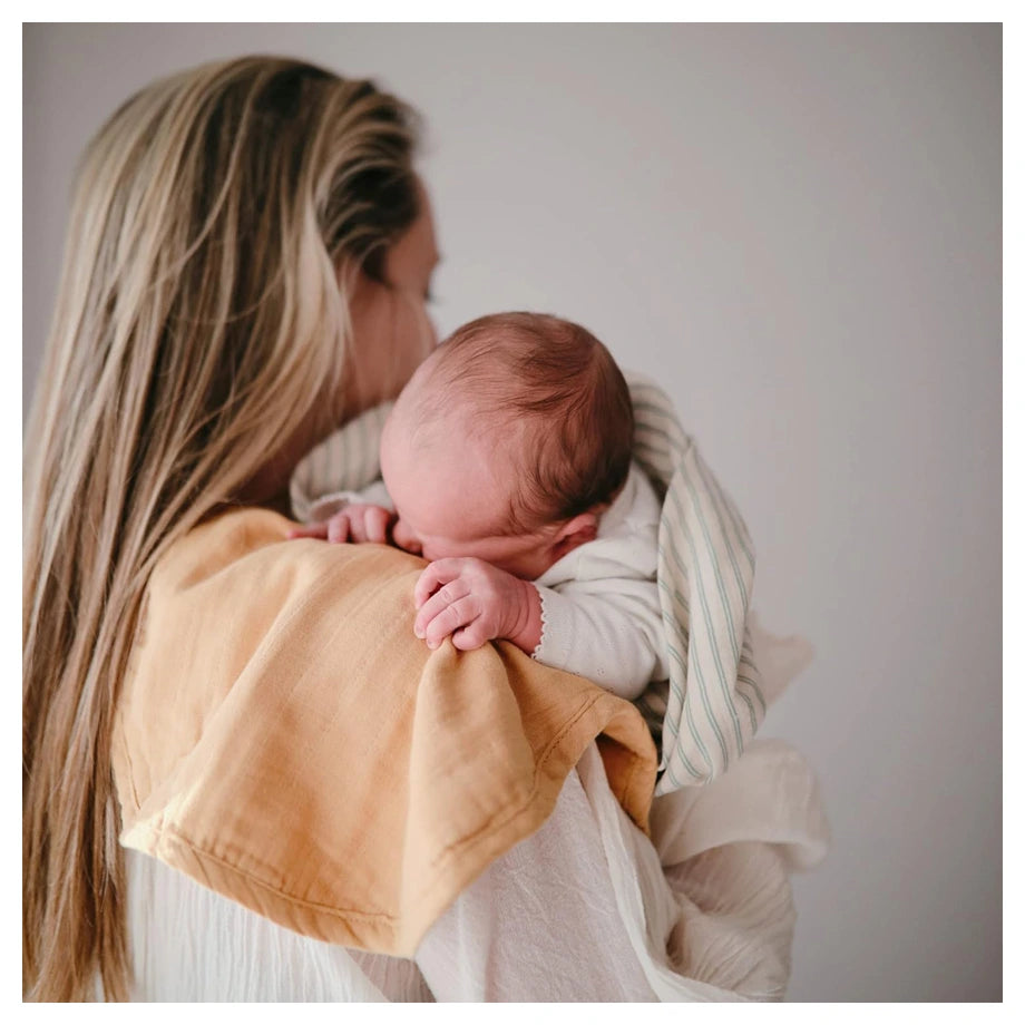 Mushie Burp Cloth (Fall Yellow/Fog)