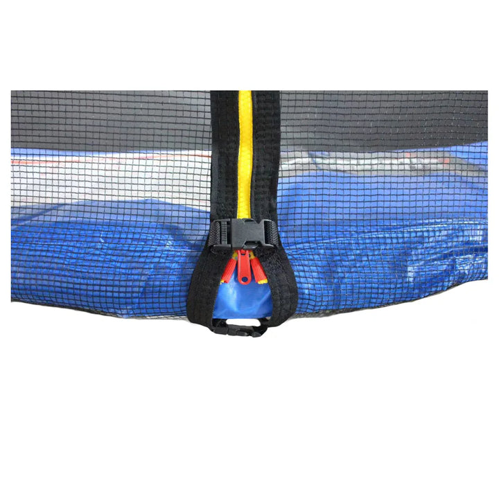 Funjump  14FT Blue Trampoline with Safety Net, Short Poles & Ladder