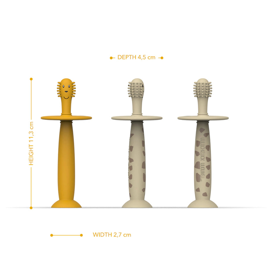 Matchstick Monkey Training Toothbrush With Stopper Lion and Giraffe Matchstick Monkey Training Toothbrush With Stopper Lion and Giraffe