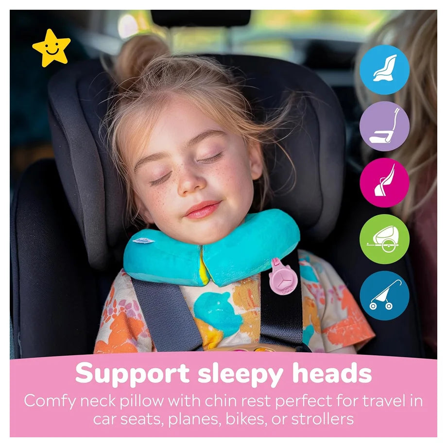 Trunki Travel Neck Pillow Includes Grip for Comforter (Blue)