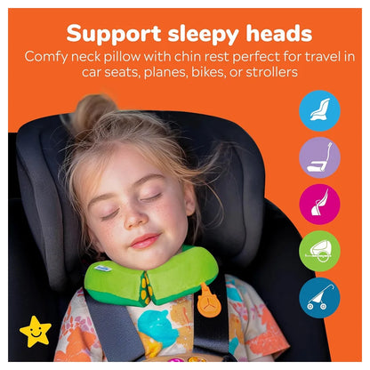 Trunki Travel Neck Pillow Includes Grip for Comforter (Green)