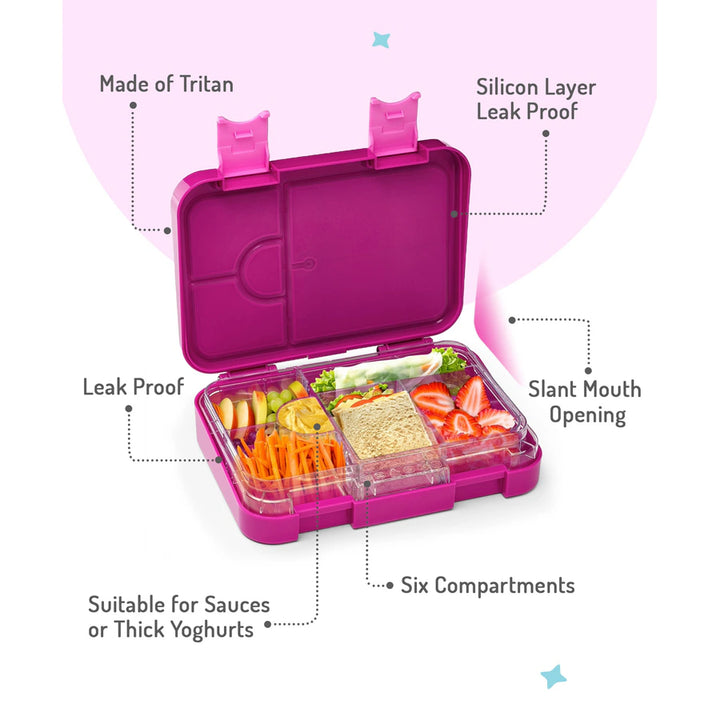 Bonfino Ballerina ABS Bento Lunch Box 1.1 L (Pink)