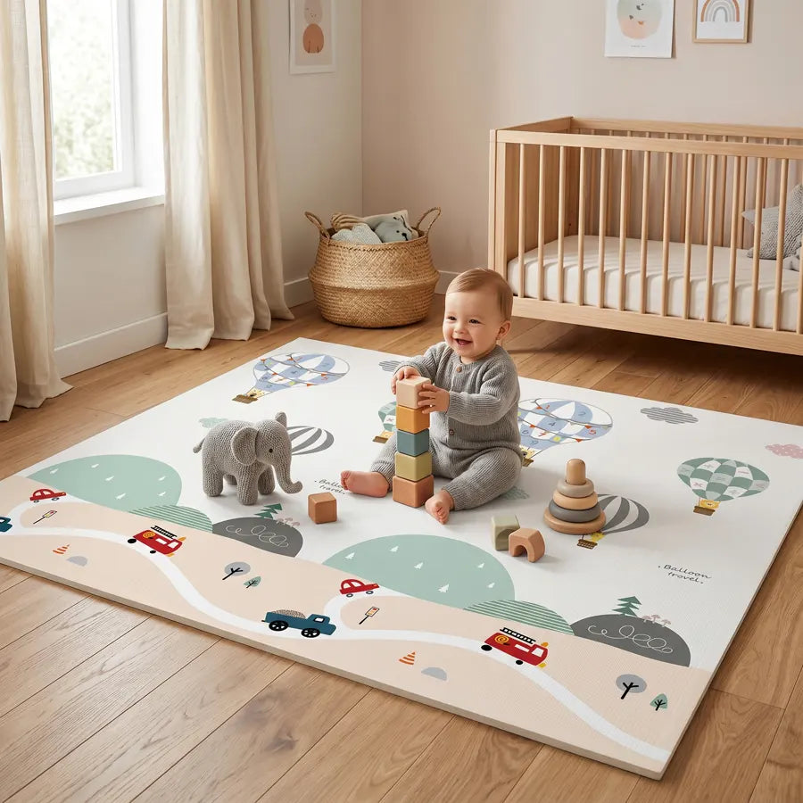 Snuggle Baby Reversible Folding Playmat Cars
