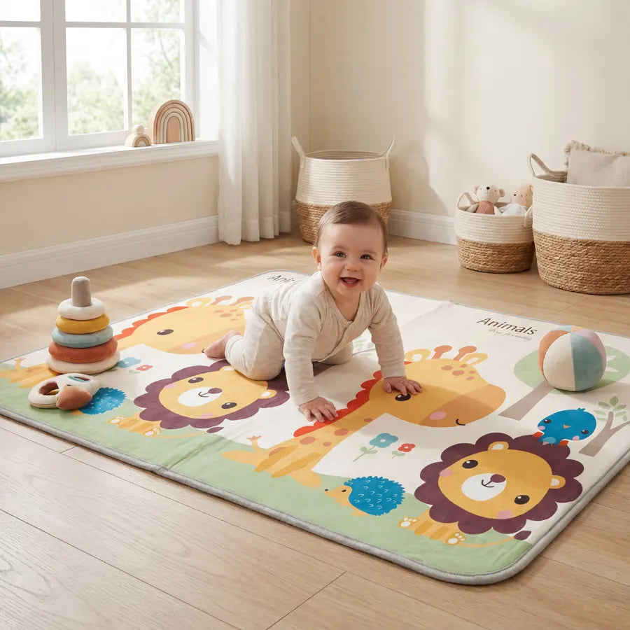 Snuggle Baby Reversible Roll Up Playmat Animal Family