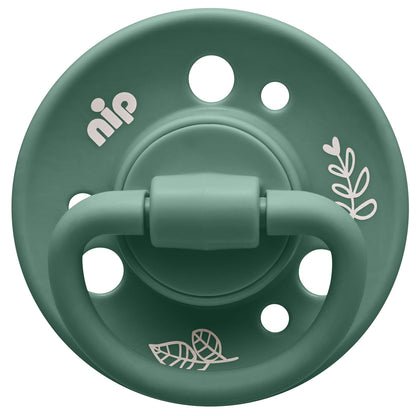 Nip Cherry Round Soother 6m+(Beige/Dark Green)