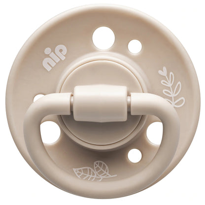 Nip Cherry Round Soother 6m+(Beige/Dark Green)
