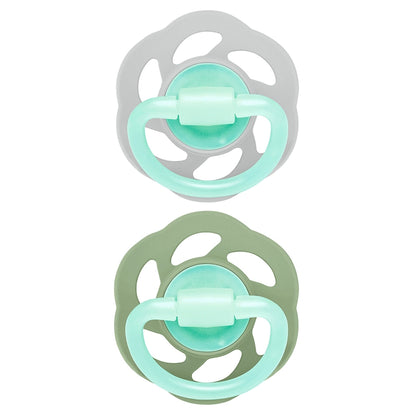 Nip Cherry Air Night Glow In The Dark Round Latex Soother (Grey & Green)