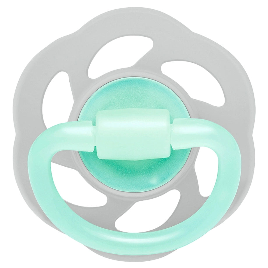 Nip Cherry Air Night Glow In The Dark Round Latex Soother (Grey & Green)