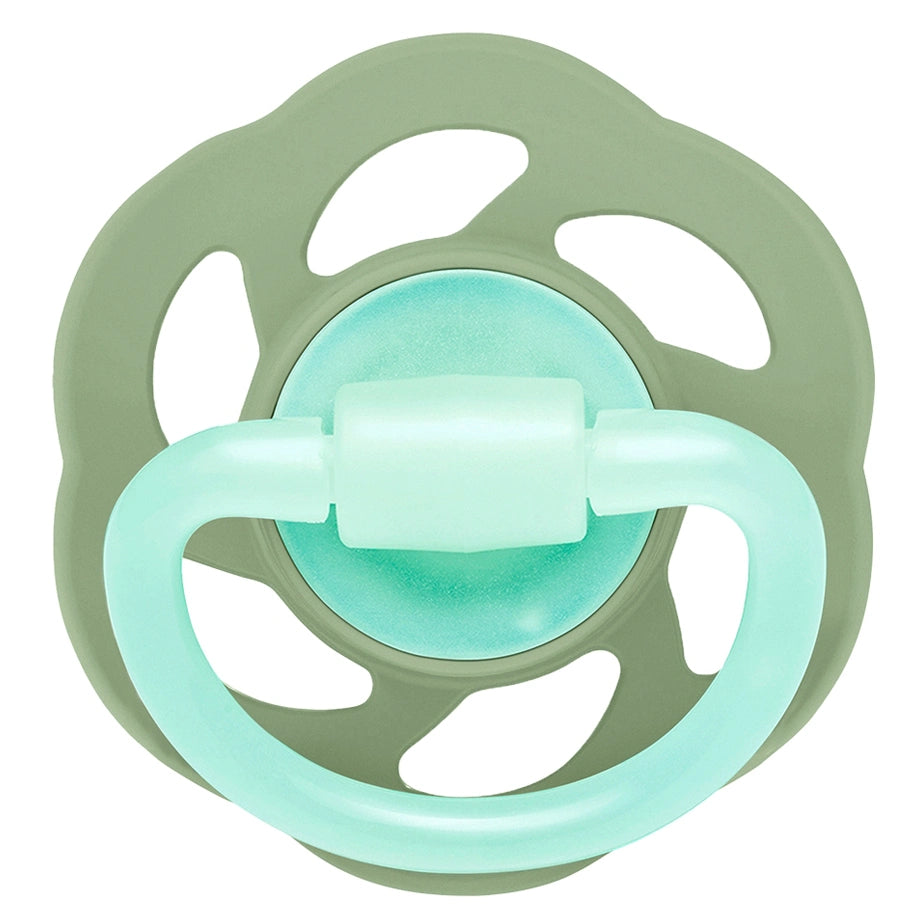 Nip Cherry Air Night Glow In The Dark Round Latex Soother (Grey & Green)