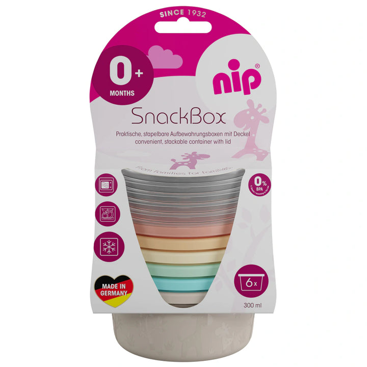 Nip Snackbox Stackable Baby Food Storage Pastel Multicolor (Pack of 6)