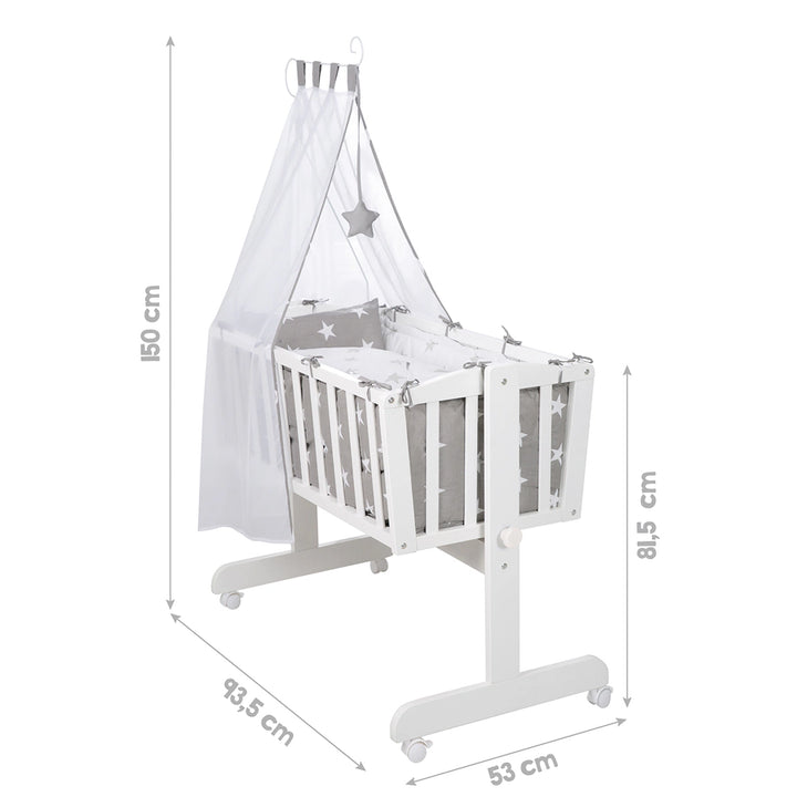 Roba Complete Wooden Cradle Set Little Stars (White)