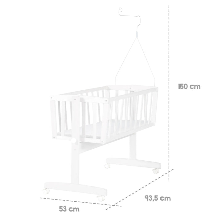 Roba Complete Wooden Cradle Set Little Stars (White)